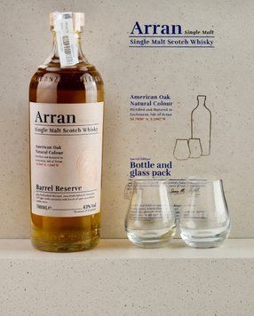 Набір віскі Arran Barrel Reserve 0,7л +2 бокали 905505 фото
