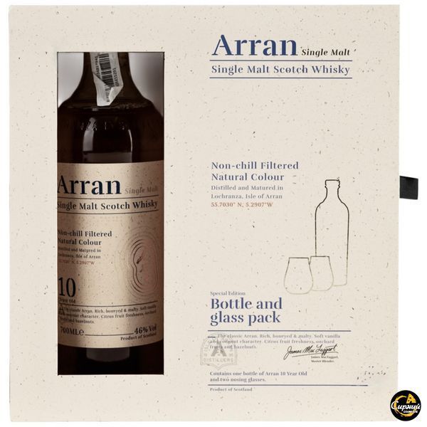 Набір віскі Arran Barrel Reserve 0,7л +2 бокали 905505 фото