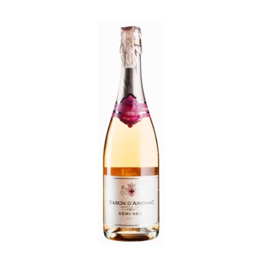 Вино игристое полусухое розовое Розе Деми-Сек, Baron d'Arignac 0,75л