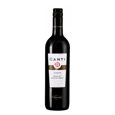 Вино напівсолодке червоне Мерло Венето Медіум Світ, Canti 0,75л