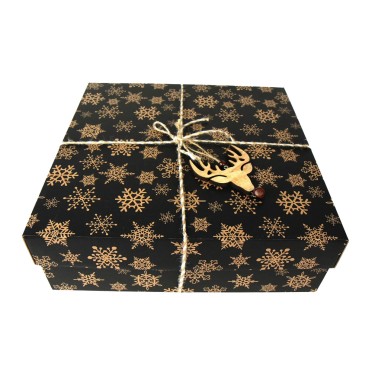 Коробка подарочная гофрокартон Новогодняя