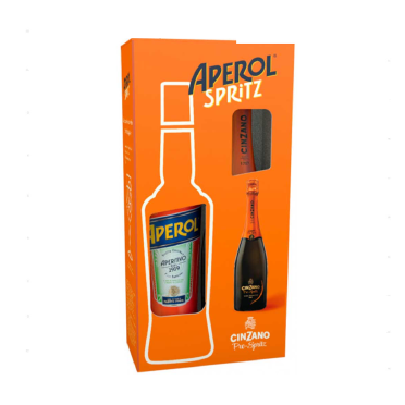 Набор ликёр Aperol Aperetivo 0,7 л + вино игристое сухое белое вино Cinzano 0,75 л