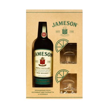Віскі Jameson 0.7л 40% +2 келихи