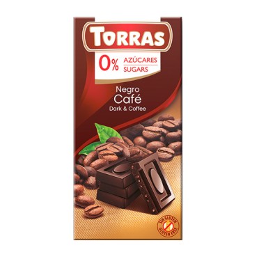 Шоколад Torras чёрный 0% сахара яблоко 75 г