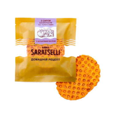 Вафли Saratselli с сыром, базиликом и томатами 55 г.